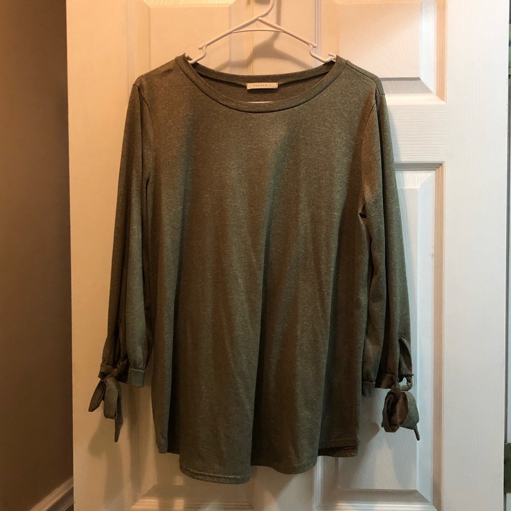Lot of 2 Long Sleeve Tops with dressy Tie Sleeves